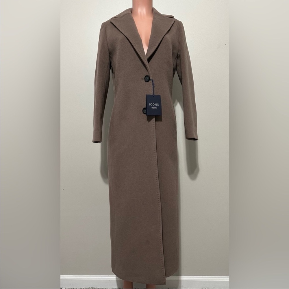 Cinzia Rocca Icons Long Sleeve Taupe Coat